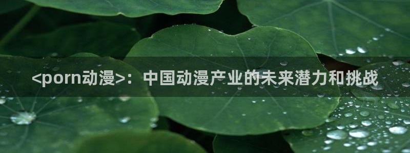 acg动漫天堂：<porn动漫>：中国动漫产业的未来潜力和挑战